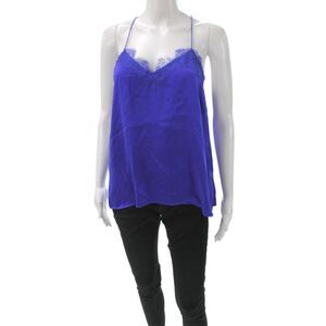 Cami Womens Silk V-Neck Camisole Blue Sleeveless Summer Size M